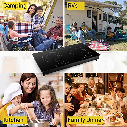 Duxtop 1800W Portable Induction Cooktop 2 Burner, Built-In Countertop Burners With Adjustable Temperature Control, Sensor Touch Induction Burner With Timer And Safety Lock, Easy To Clean, 8620Bi/Btk35 #TOP6