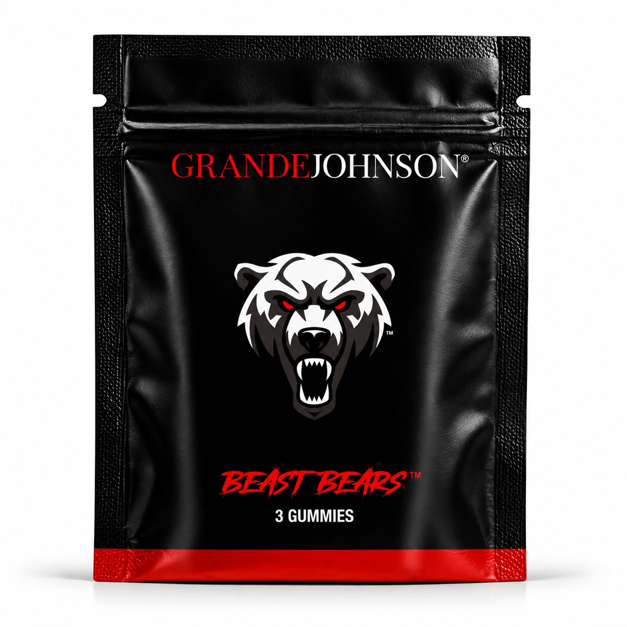 Beast Bears Suplemento em Gomas com Black Maca, Tongkat Ali e Tribulus Terrestris, sabor morango, 3 gomas