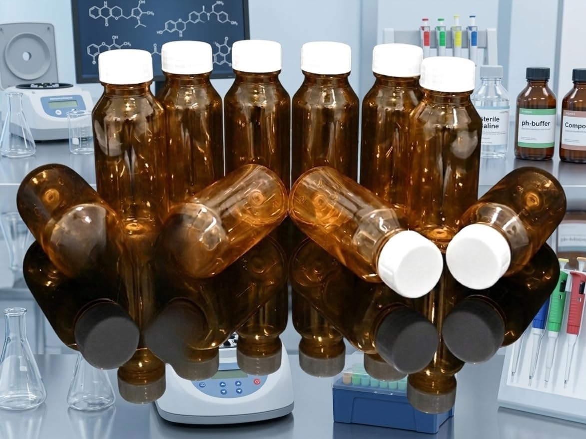 60ml Brown PET bottle with white screw cap (Pack of 20, Brown, PET)-image-40