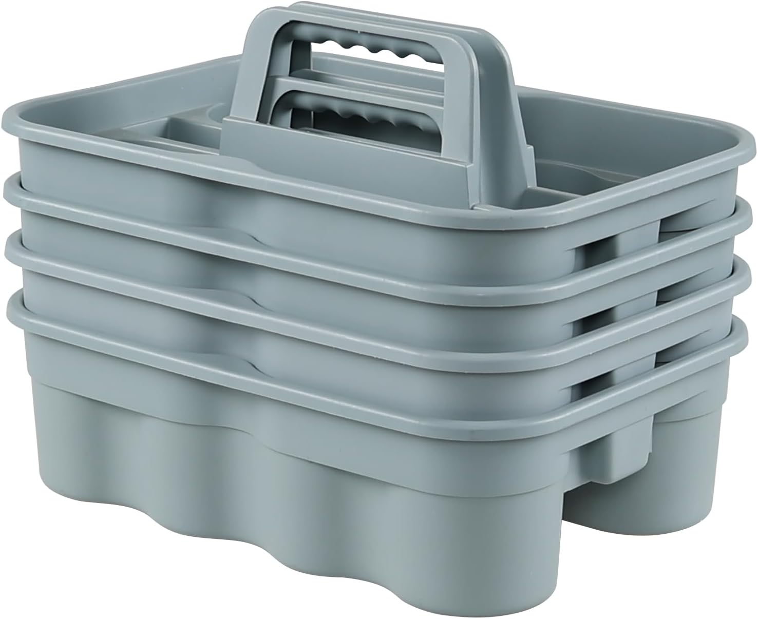 Ramddy 4 Packs Cleaning Storage Caddy with Handle, Grey