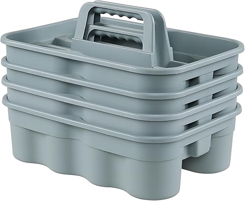 Ramddy 4 paquetes de suministros de limpieza multiusos con asa, organizador comercial para agujeros de casa