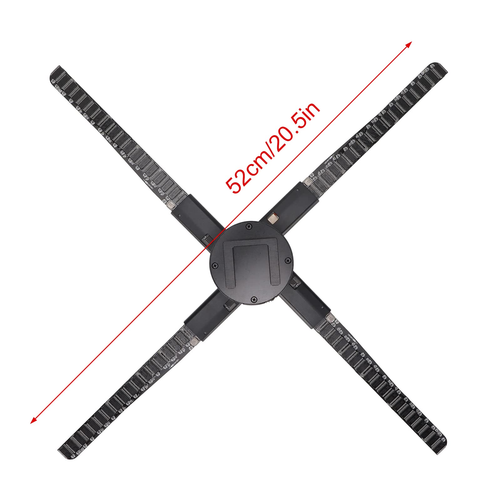 Proiettore con Ventola Ologramma 3D, 552 LED, 20,5 Pollici, Controllo Wi-Fi, Computer di Supporto, Telefono Cellulare, Ideale per Negozi, Impermeabile per Esterni (Spina europea)