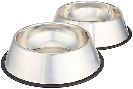 Pets Empire Basics Stainless Steel Puppy Dog Bowl (Two-Pack)