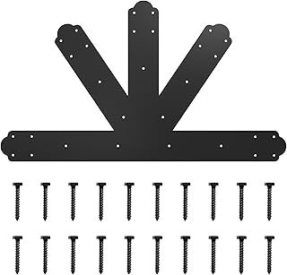 ZIIAMG Gable Plate Black Powder-Coated Truss Connector Plates, 8:12 Pitch Gable Bracket, 4 mm / 0.16