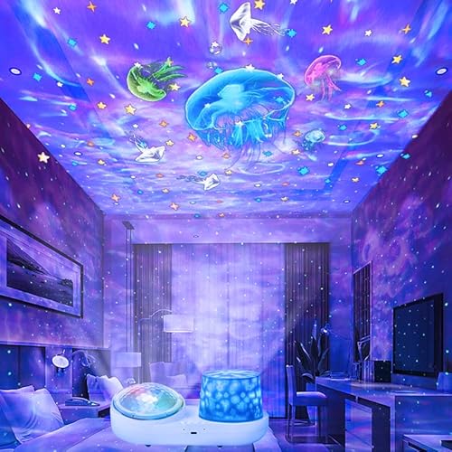 Star Projector Night Light - Double Kids Night Light Projector with USB Cable, 360 Degree Rotation Led Galaxy Projector Gifts for Kids Party Birthday Star Light Projector for Bedroom Décor