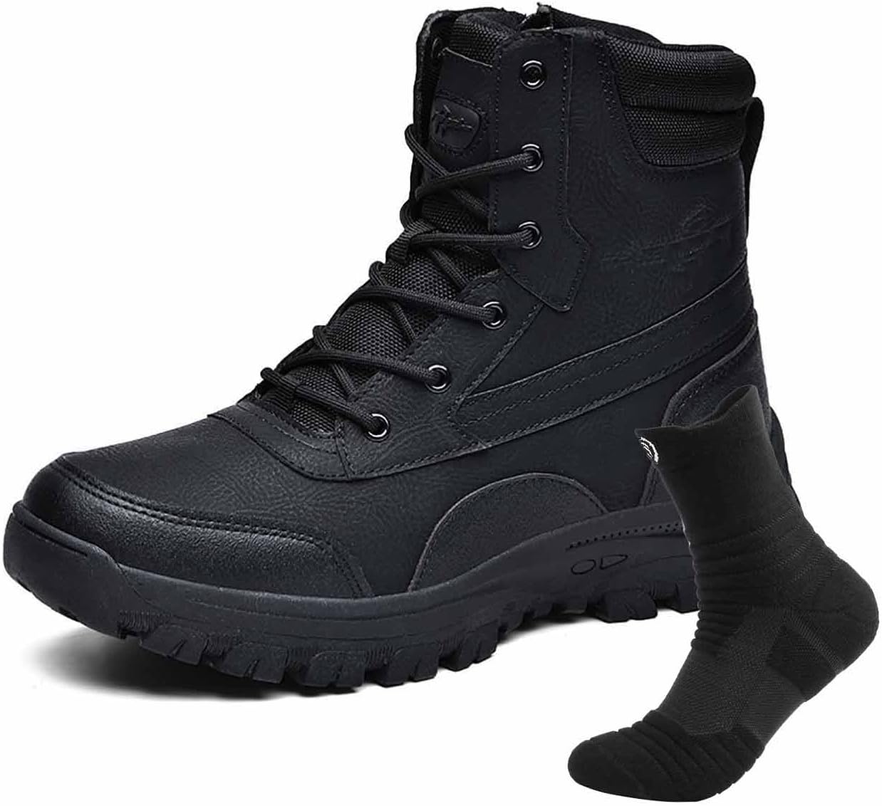 CLSQLXYJZC Men's Military Tactical Boots with Sports Socks, Desert Combat Boots Army Jungle Boots Lightweight Hiking Boots Breathable Military Combat Desert Boots