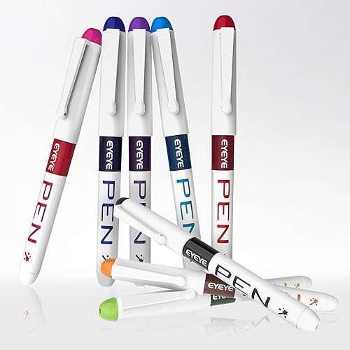 Vista 12 de EYEYE Bolígrafos estilográficos desechables de punta fina, paquete de 8 bolígrafos negros para escribir, punta de acero inoxidable, escritura suave