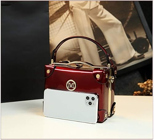 Miniatura 7 de Fashion Women's Top Handle Satchel Handbags Leather Evening Bag Purses Small Hard Square Box Shoulder Bags