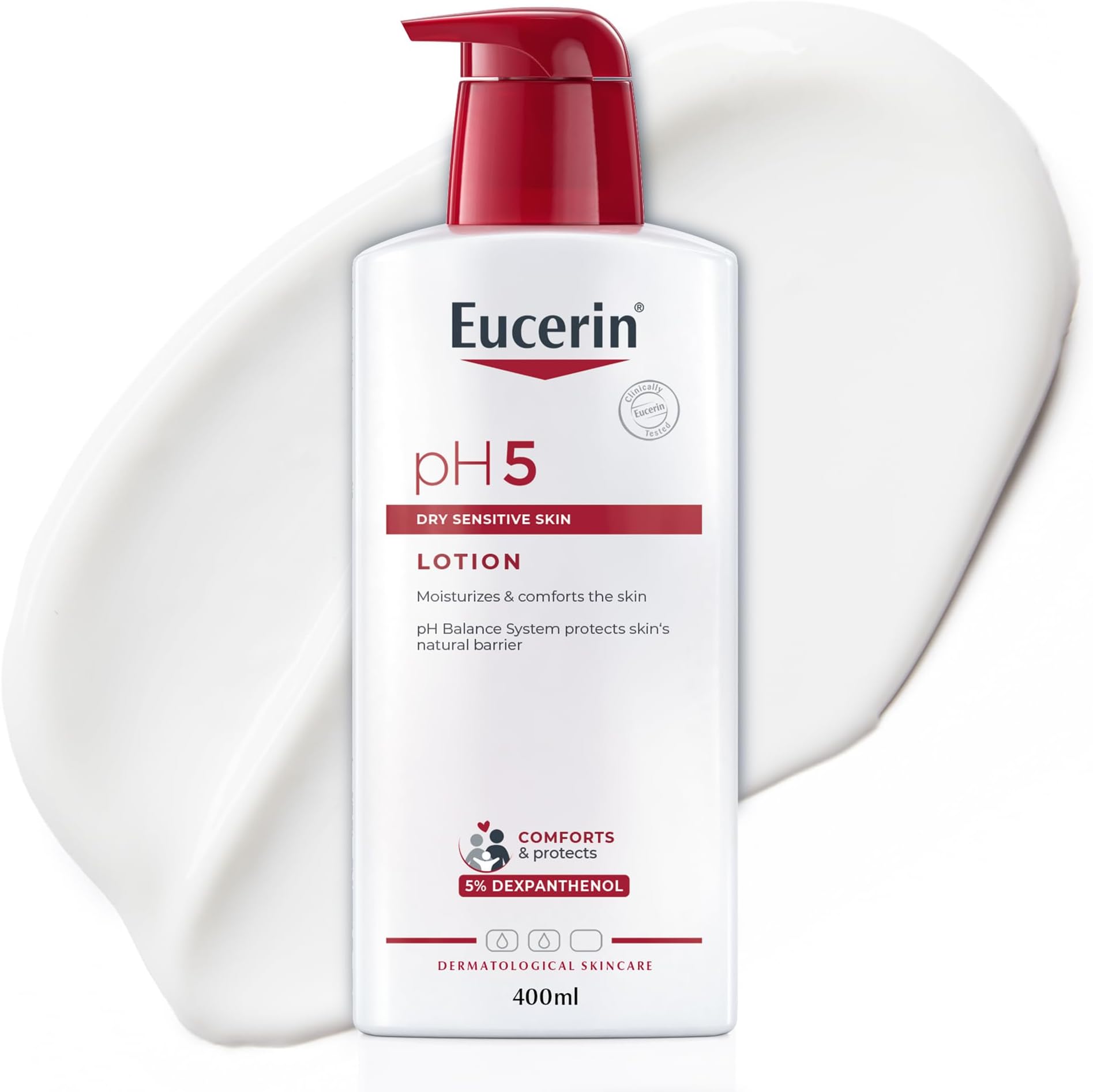 Eucerin pH5 Body Lotion with Dexpanthenol and Hyaluronic Acid, Intensive Moisturize & Quickly Absorbs, Suitable for Daily Moisture on Allergy-Prone Skin & Dry Sensitive Skin, 400ml