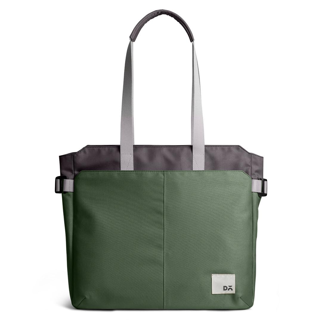 DailyObjects Recycled PET Dual Color Key Tote Bag For Women & Girls | Stylish Ladies Purse for Everyday Essentials | Fits any Laptop Upto 15.6 Inch | Padded Laptop Compartment - (Charcoal-Kelp) (B0CRHYRD52) Amazon Price History, Amazon Price Tracker
