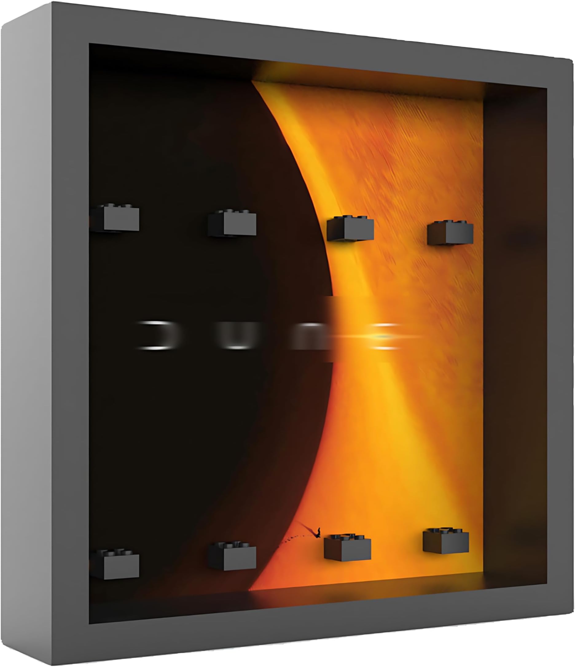Minifigure Display Case for L-e*g-o 10327, for Dune Minifigure - Acrylic Picture Frame With Brick Building Baseplates, Display Box, Display case (BLACK Frame)