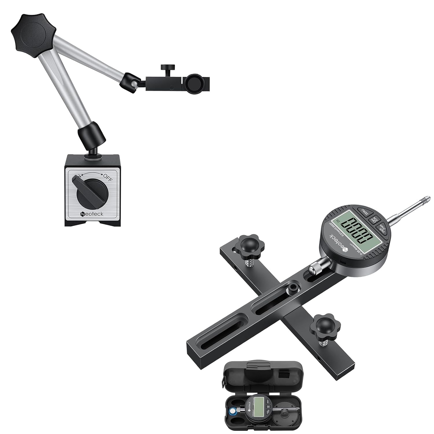 Neoteck 176lbs/80kg Magnetic Base Stand + 1" Digital Indicator Table Saw Gauge