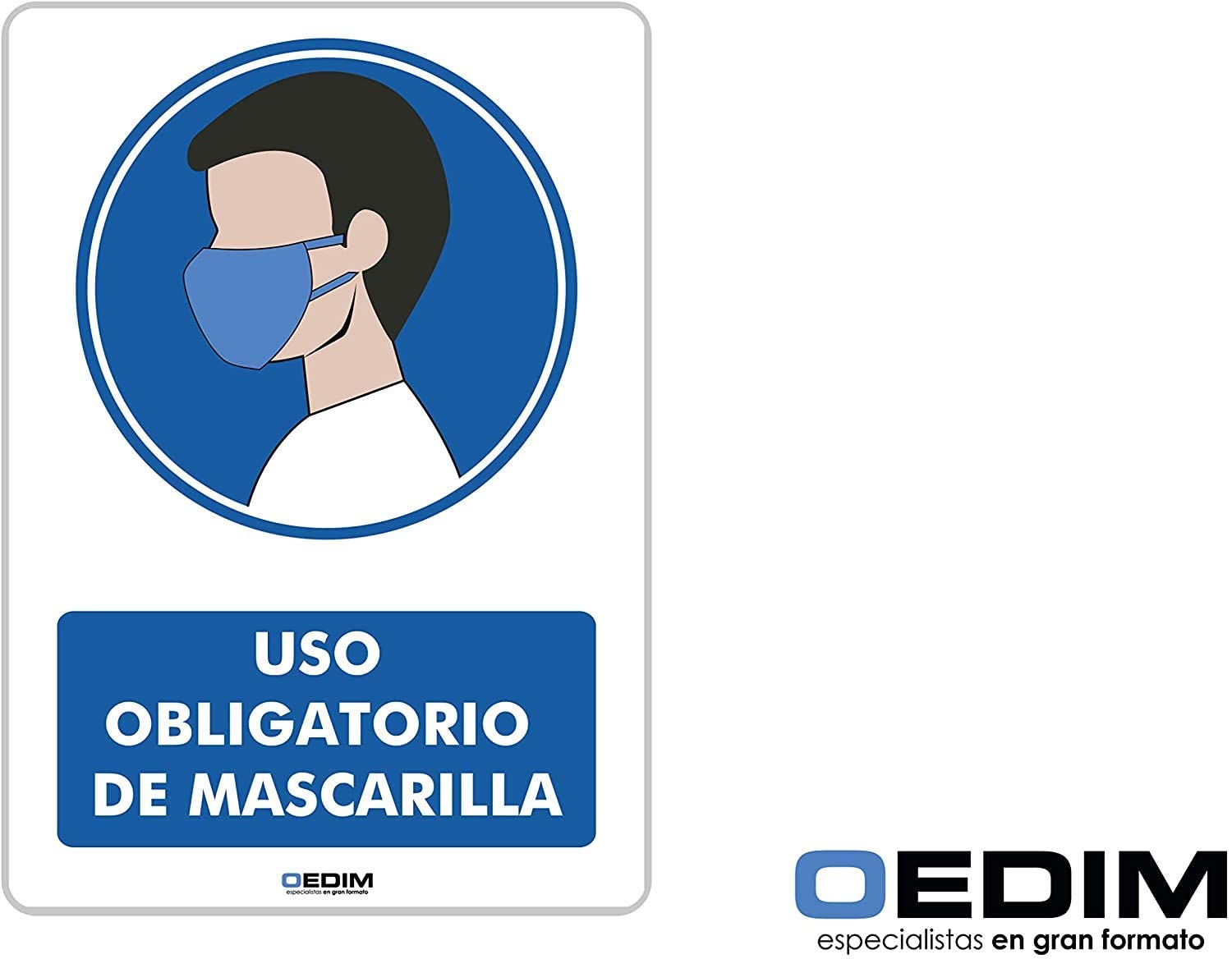 Oedim Lot de 5 panneaux d'usage obligatoire pour masques Plusieurs matériaux Durable et économique