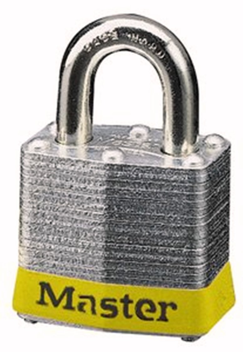 Master Lock 3YLW No. 3 Safety Lockout Padlock, Steel Body, Yellow