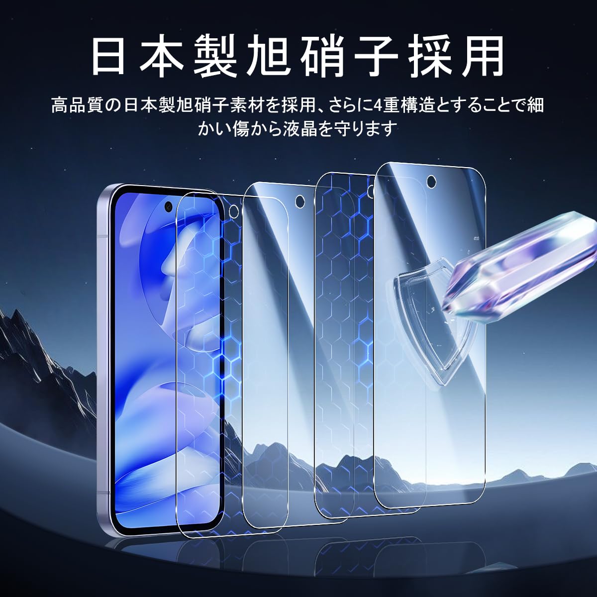 Amazon.co.jp: 対応 Google Pixel 9a ガラスフィルム 2 枚＋レンズ保護