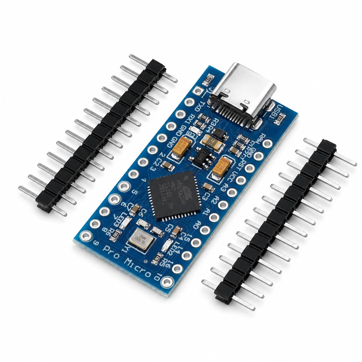 Pro Micro ATmega32U4 5V 16MHz USB Type-C Development Board with Male Pin Headers for DIY Electronic Projects, Pack of 1-image-44