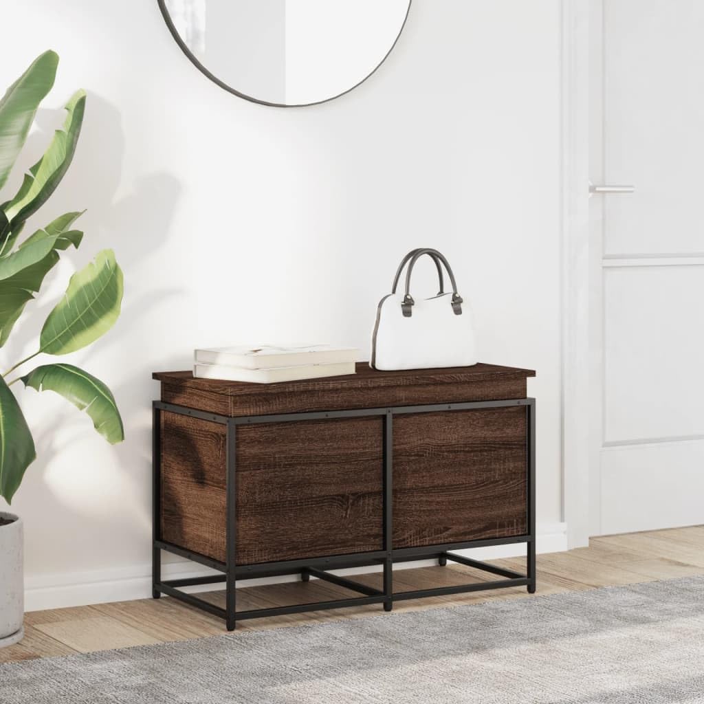 Aufbewahrungsbox mit Deckel Eichen-Optik 80x40x51,5 cm Ordnungsbox Aufbewahrung Organizer Kleideraufbewahrung zum Kleidung, Schlafzimmer, Haus, Büro