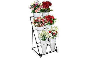 3-Tier Flower Display Stand with Buckets