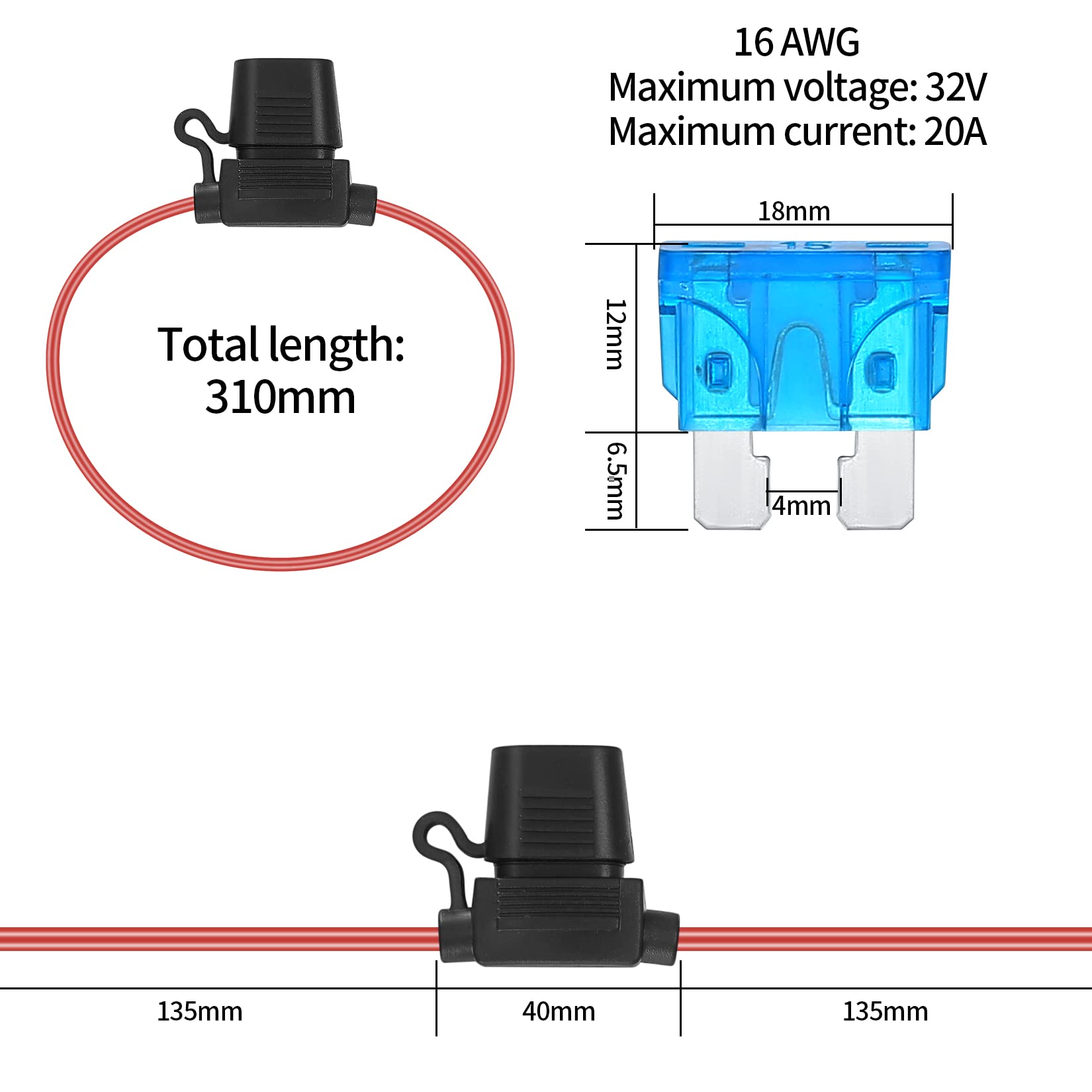 Lot De 2 Porte-fusibles Audio De Voiture AGU Boîte à Fusibles