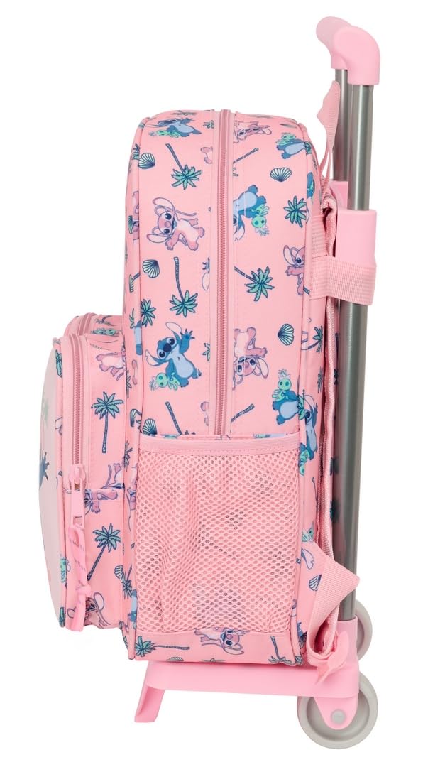 Safta STITCH BEACH - Mochila Infantil con Carro 705, Ideal para Niños de Diferentes Edades, Cómoda y Versátil, Calidad y Resistencia, 26x11x34 cm