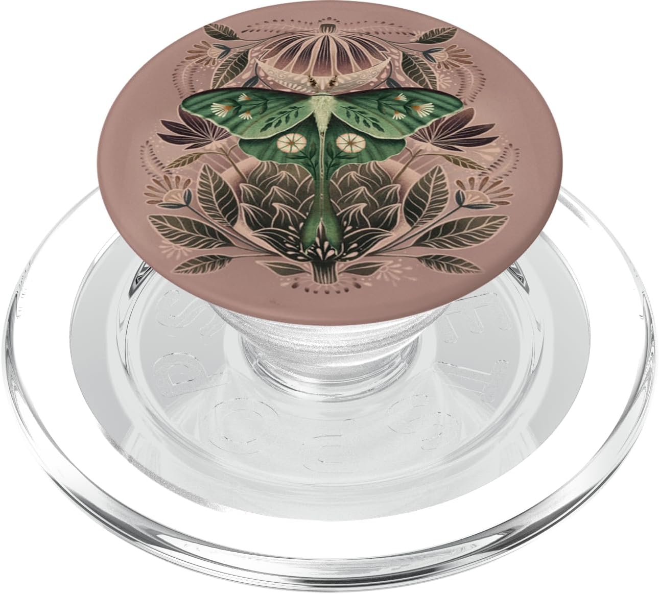 Celestial Boho Botanical Luna Moth Witchy Folk Art Butterfly PopSockets MagSafe PopGrip for iPhone