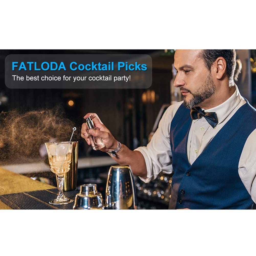 20 Stuzzicadenti Da Cocktail In Metallo Con Supporto, In Acciaio Inox 304. Due Tipi: Lisci E Filettati, Lunghi 10,8 Cm. Eleganti E Riutilizzabili Per Olive, Frutta E Antipasti.