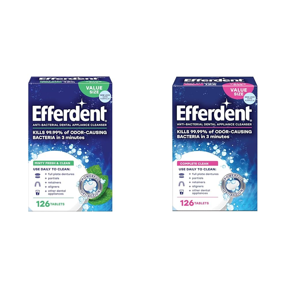 Efferdent Retainer Cleaning Tablets, Denture Cleaning Tablets for Dental Appliances &amp; Retainer Cleaning Tablets, Denture Cleanser Tablets for Dental Appliances, Complete