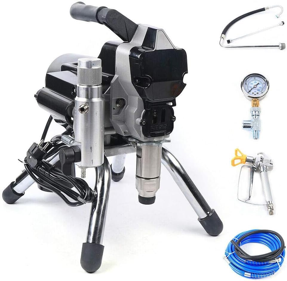 HINOPY Airless Pulverizador de pintura en aerosol, 2200 W, 220 V, con barra de extensión, 3000 psi, 2,5 L/min, dispositivo de pintura sin aire, pistola de pintura de pared con barra de extensión