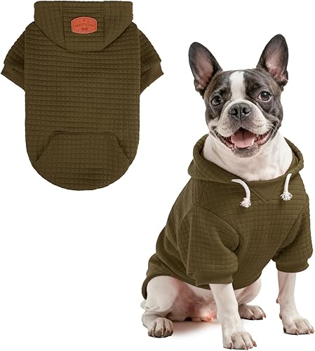 Vista 225 de BEAUTYZOO Suéter con capucha para perros pequeños y medianos con bolsillos, ropa para perros pequeños y medianos, abrigos de algodón laminado