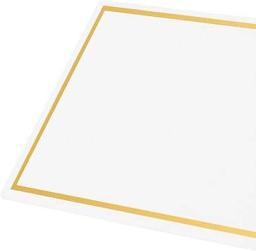 MOUYAT 200PCS Table Place Cards, White Name Cards with Gold Border, Table Name Cards for Wedding, Banquet, Dinner Party Table Setting and Seating Arrangements