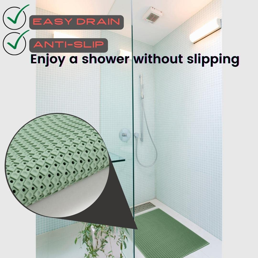 Tappetino da bagno in silicone con fori di scarico e ventose