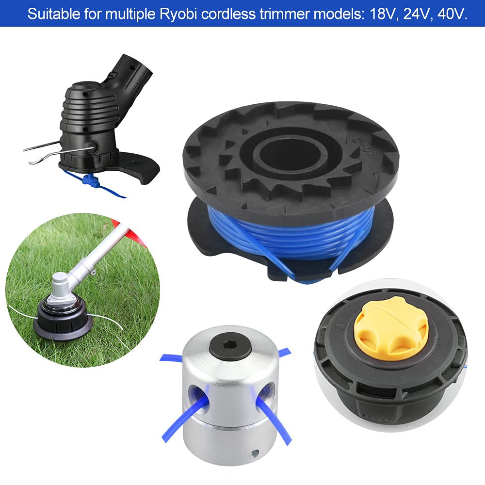 UTRUGAN 4 Bobinas De Hilo De Nylon Para Desbrozadora, 1,6 Mm Y 5 M, Compatible Con Cortacésped WORX WG150-180 Y Muchos Más