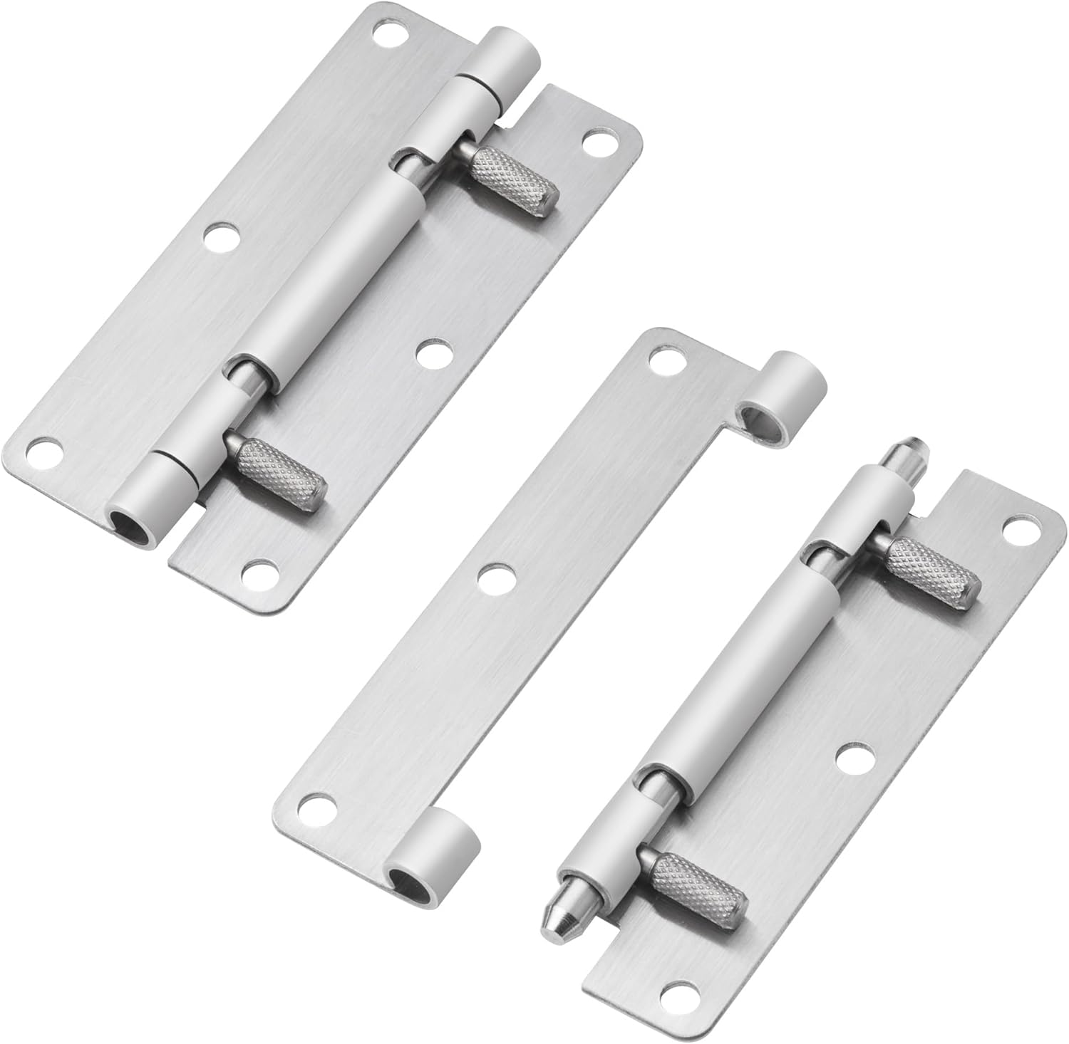 4 Inch Quick Release Hinge, Stainless Steel 304, Detachable, Spring Release Hinges with 6 Holes for Cabinet Lids, Electrical Enclosure Doors, Horizontal & Vertical Mounting (4, 4 inch)