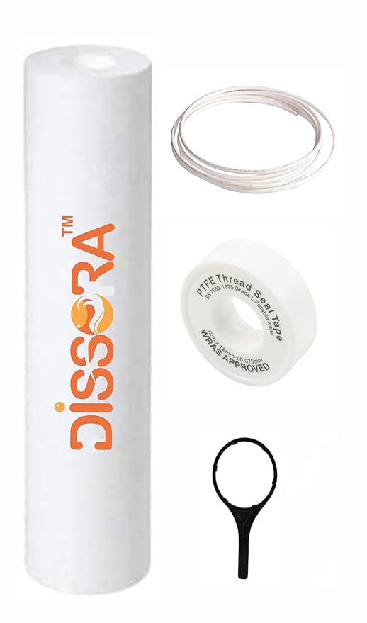Dissora Kemflow 10 Inch 5 Micron PP Spun Pre Filter Candle, Suitable for All Brand All Model RO UV UF, 100 gm Premium Filter, Pack of 1