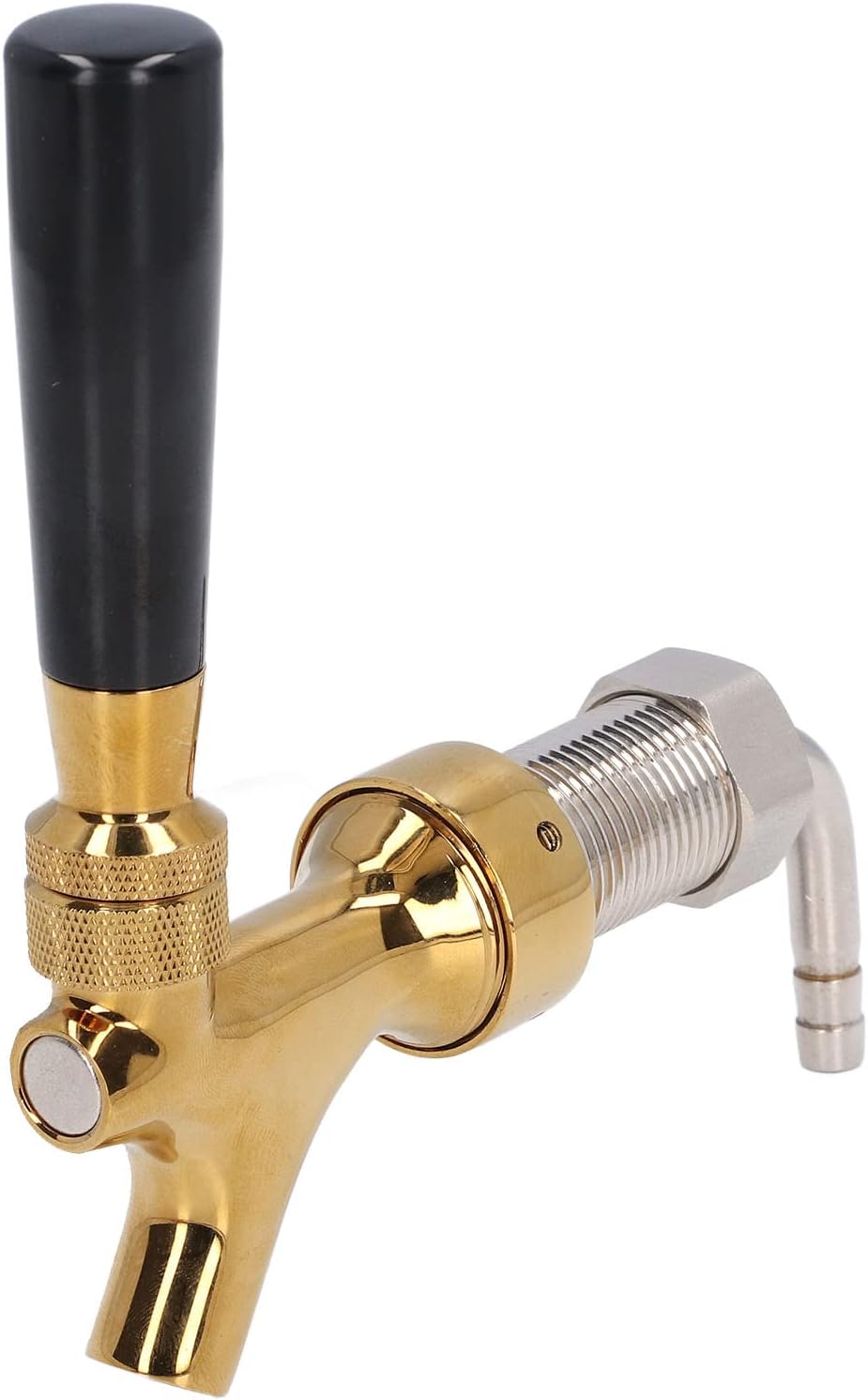 Shank Draft Beer Faucet, Brass Body Stainless Steel No Leak No Rust Faucet for Kegerator, Barbed Fitting Beer Tap for Homebrew Keg