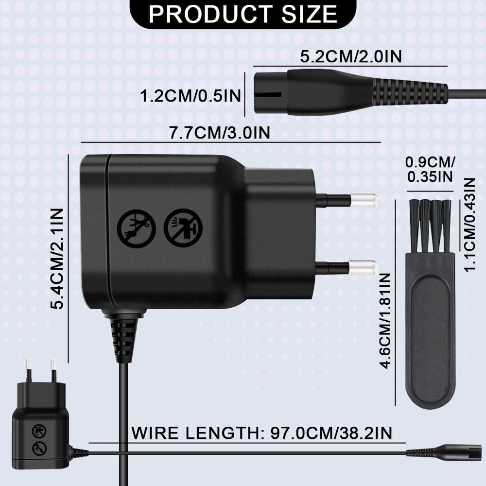 4.3V A00390 Caricatore Caricabatterie Per Phillips Norelco Oneblade QP2520 QP2620 QP2510 MG3710 MG3720 MG3730 MG5720 MG5730 BT3206 BT3208 Replacement Rasoio Alimentatore Charger Cord Cavo