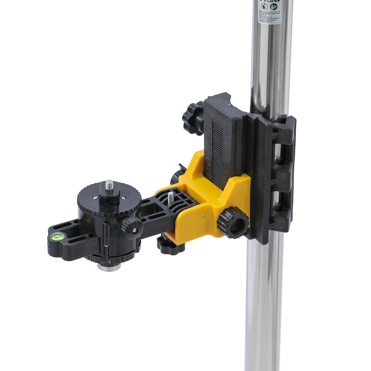 TOPWAY Asta Telescopica 3.7M per Livella Laser, Acciaio Inox, Bloccaggio Rapido, con Supporto Regolabile e Borsa 311579