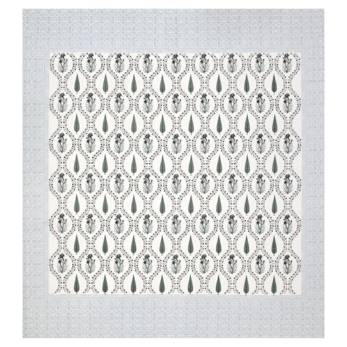 Image of DE CAMA Since 1997 | 100% Cotton 300 TC Premium Super King Size Bedsheet for Double Bed (108 x 108 Inch) with 2 Pillow Covers Set (17 x 27 Inch) Hand Block Printed Bedsheet Set - Floral Green