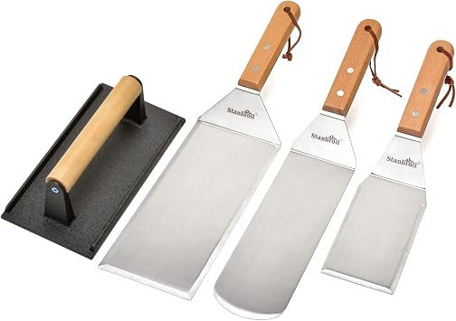 Stanbroil Large Metal Griddle Spatula Set Kit