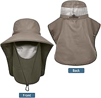 Vista 4 de LCZTN - Sombrero de protección solar de ala ancha, sombrero de pesca con solapa para cara y cuello, protección UPF 50+
