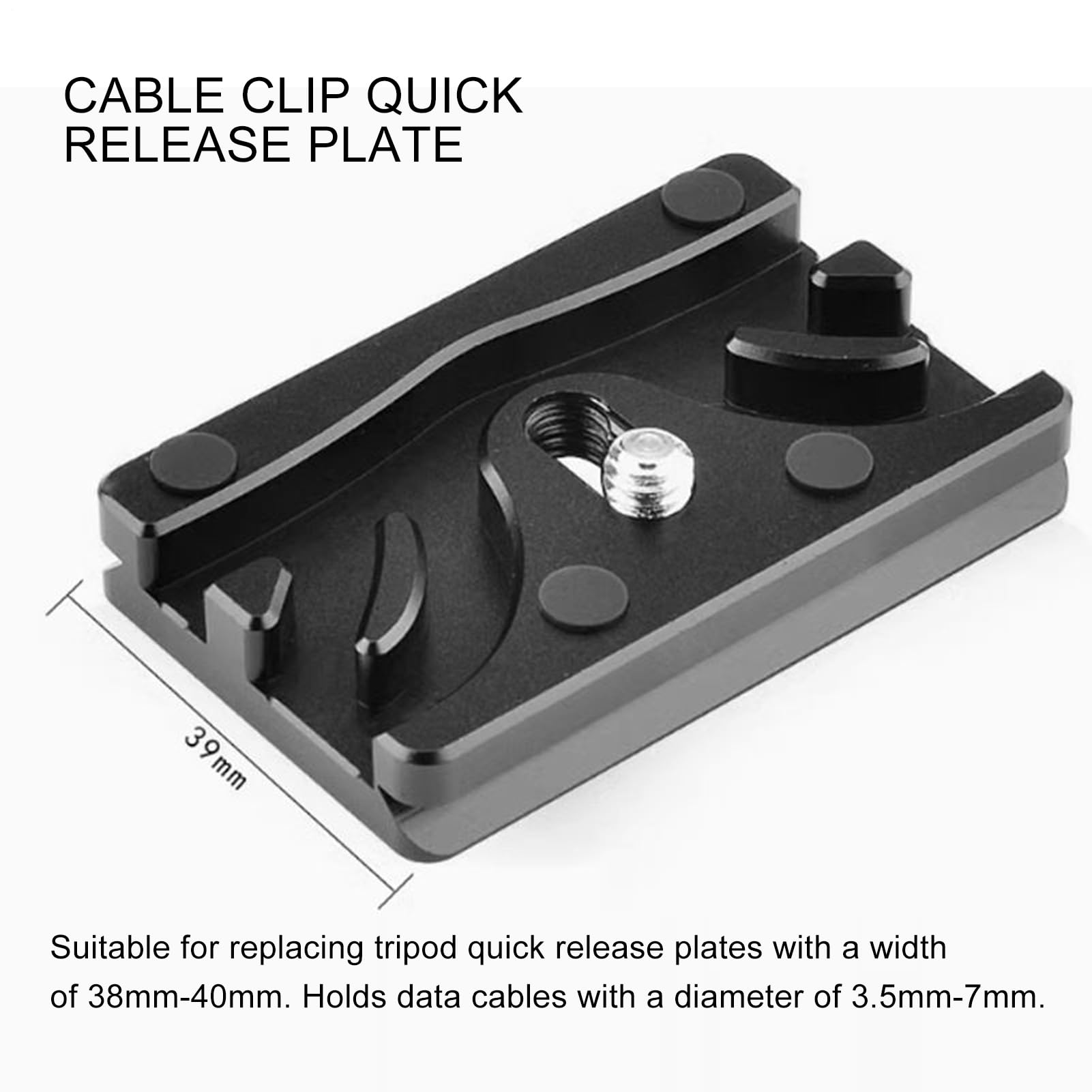 Camera Cable Clamp - Aluminium Alloy Gimbal Quick Release Plate | Secure Tether Data Cable Organizer For DSLR Rig, Live Streaming & Photography Setup