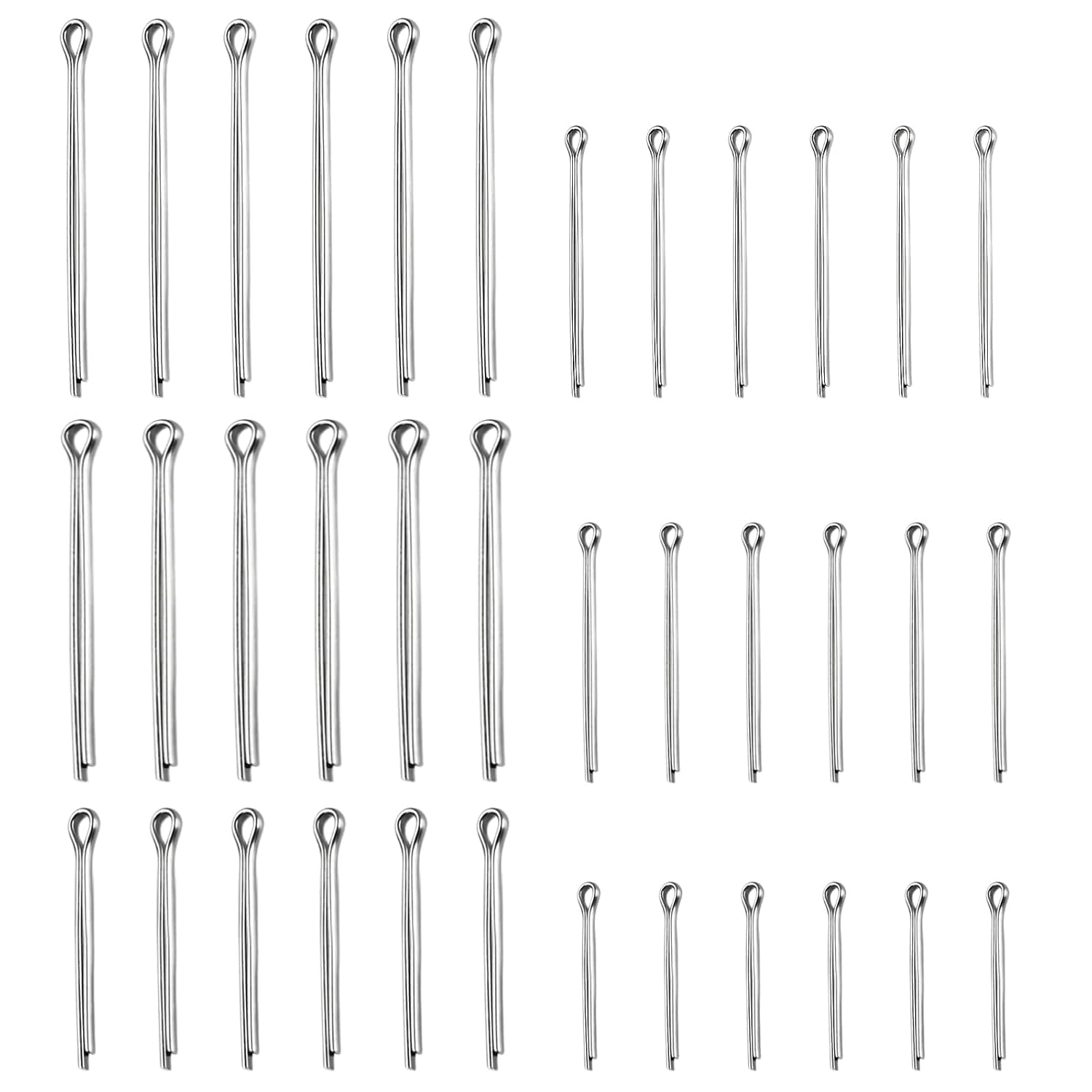 100PCS Cotter Pins, Silver Hardware Cotter/ Hitch Pin Clip for Cars, Stainless Steel Cottering Pins for Trucks, Towing Hitch Pining/ Steel Pins Assortment Kit for Engine Repair