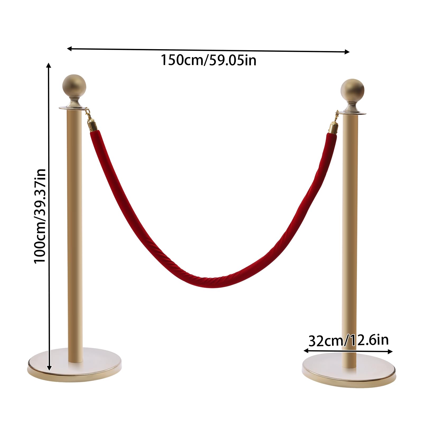 YIYIONCE 8 Pcs Stainless Steel Stanchion Post Queue 39.37