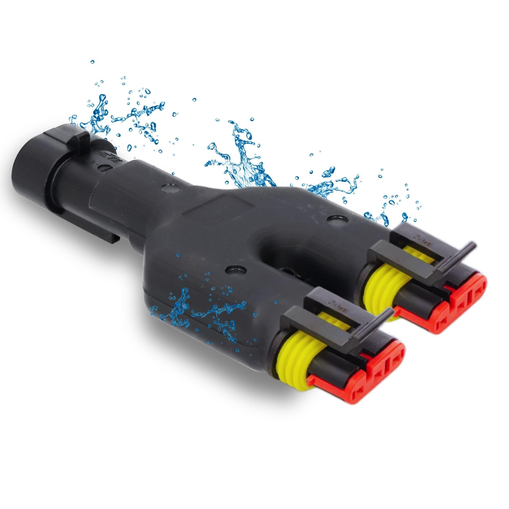 Kalitec Superseal Rozdzielacz Y 3-Pin, 1,5 mm, Wtyczka Samochodowa IP69K | Wodoszczelne Złącze 3-Drożne do Aut i Łodzi, 24V DC, 13A, Odporne na Olej i Paliwo, Bezpieczna Blokada Zatrzaskowa