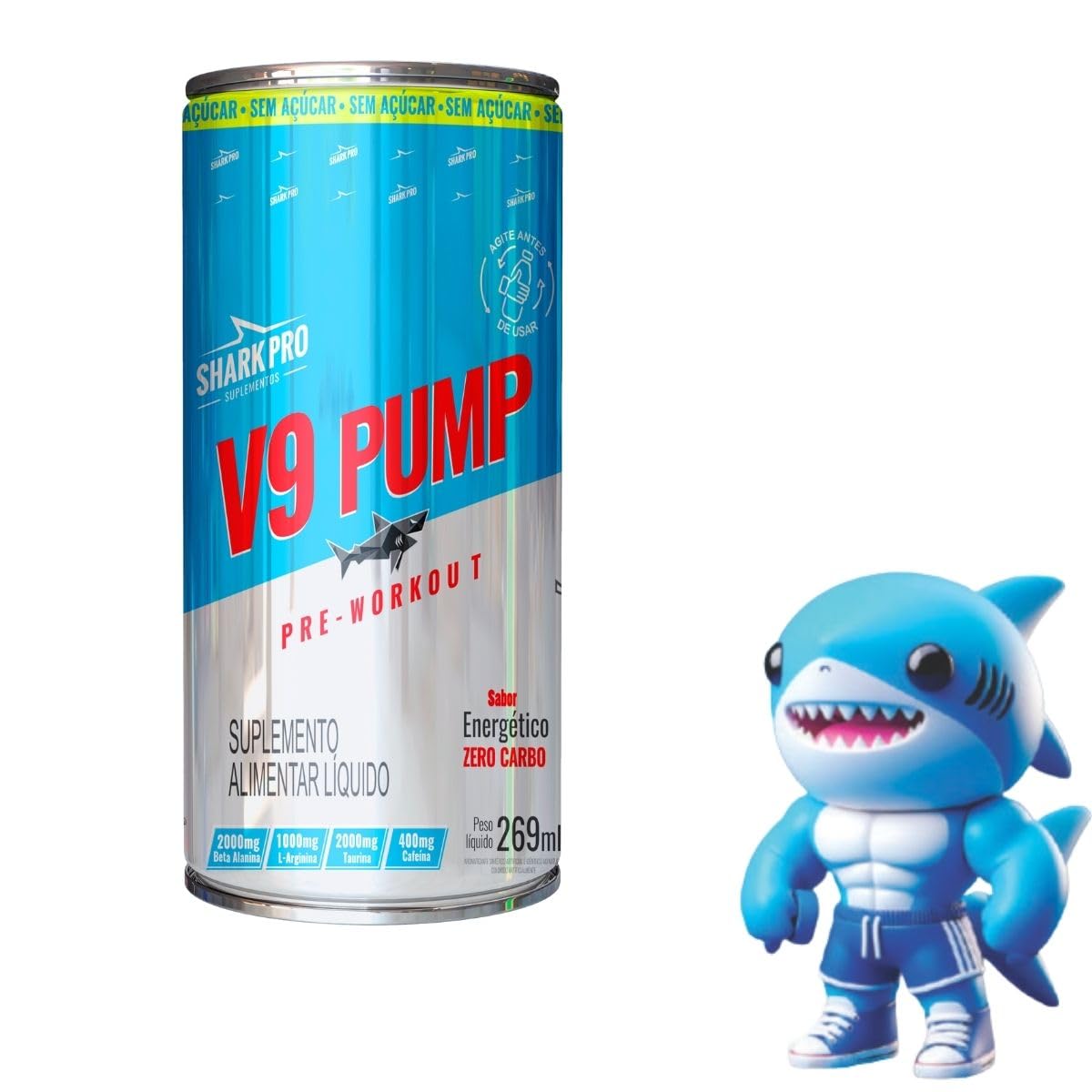 Pré-Treino V9 Drink Lata 269ml Shark Pro Energético | Amazon.com.br