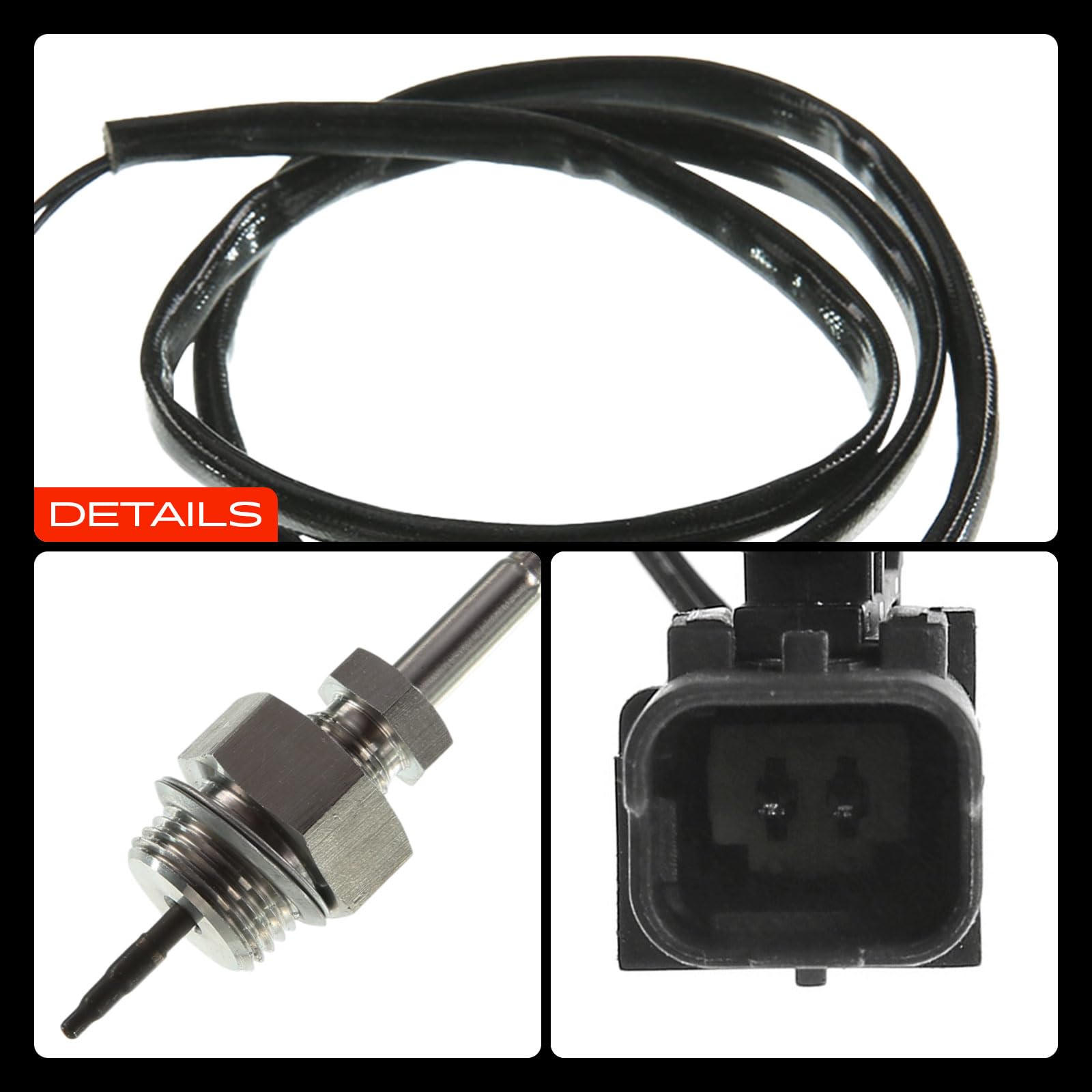 Frankberg Sensor de temperatura de gases de escape 2 Polos Compatible con Megan.e II BM0/1 CM0/1 Megan.e II Touring KM0/1 Megan.e II Coupé-cabrio EM0/1 Grand Scénic II JM0/1 8200693945,8200420764