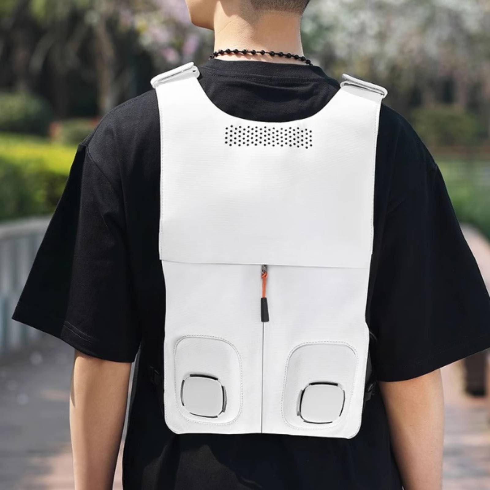 Outdoor Kühlweste Kühlweste Kühlpad Rückenpolster Schultergurt Nylon Polyester mit Perforierter Rückenzone Und Schnellverstellung für Angeln Picknick Pendelweg