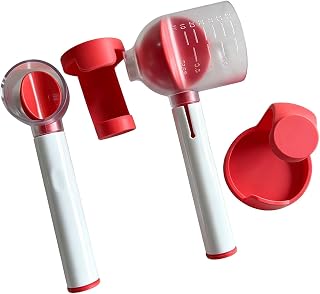 Safe Powder Measuring Set for Kitchen and Gym in 2 Dimensions to Portion Protein Spices and Baking Ingredients Correctly