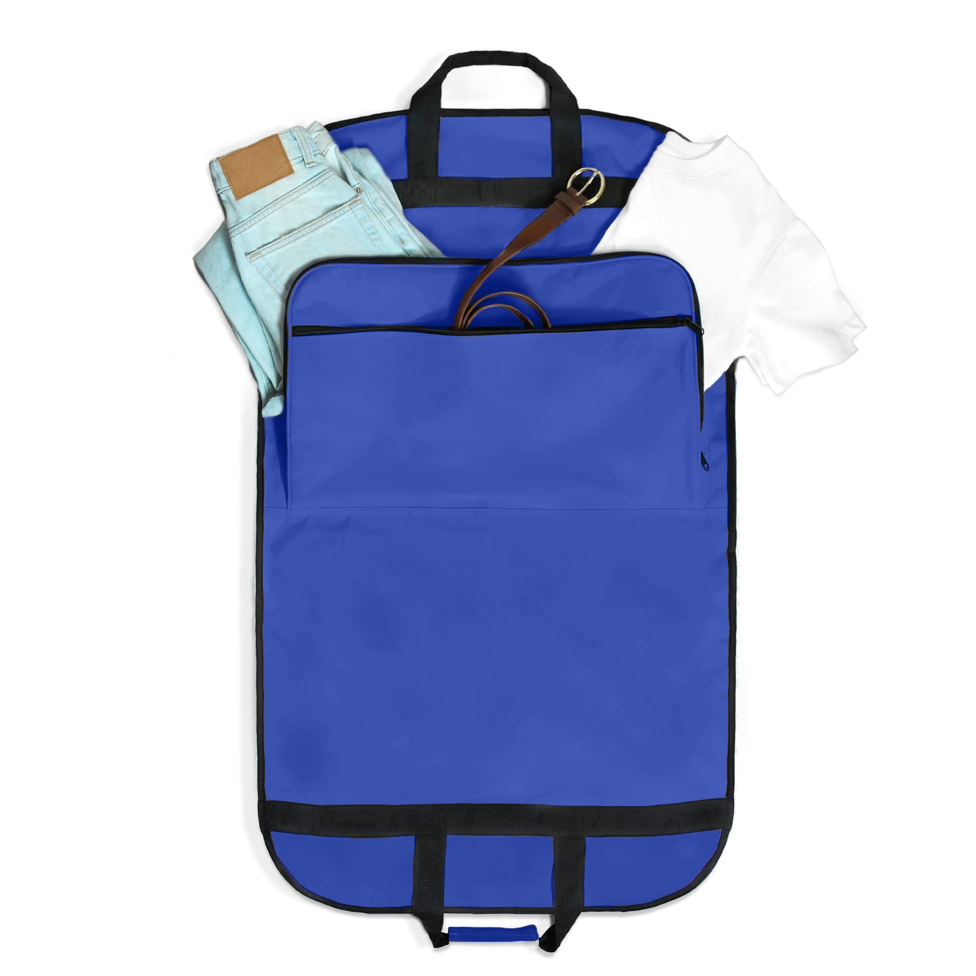 DALIX 39 Garment Bag Cover for Suits and Dresses Clothing Foldable w Pockets Royal Blue