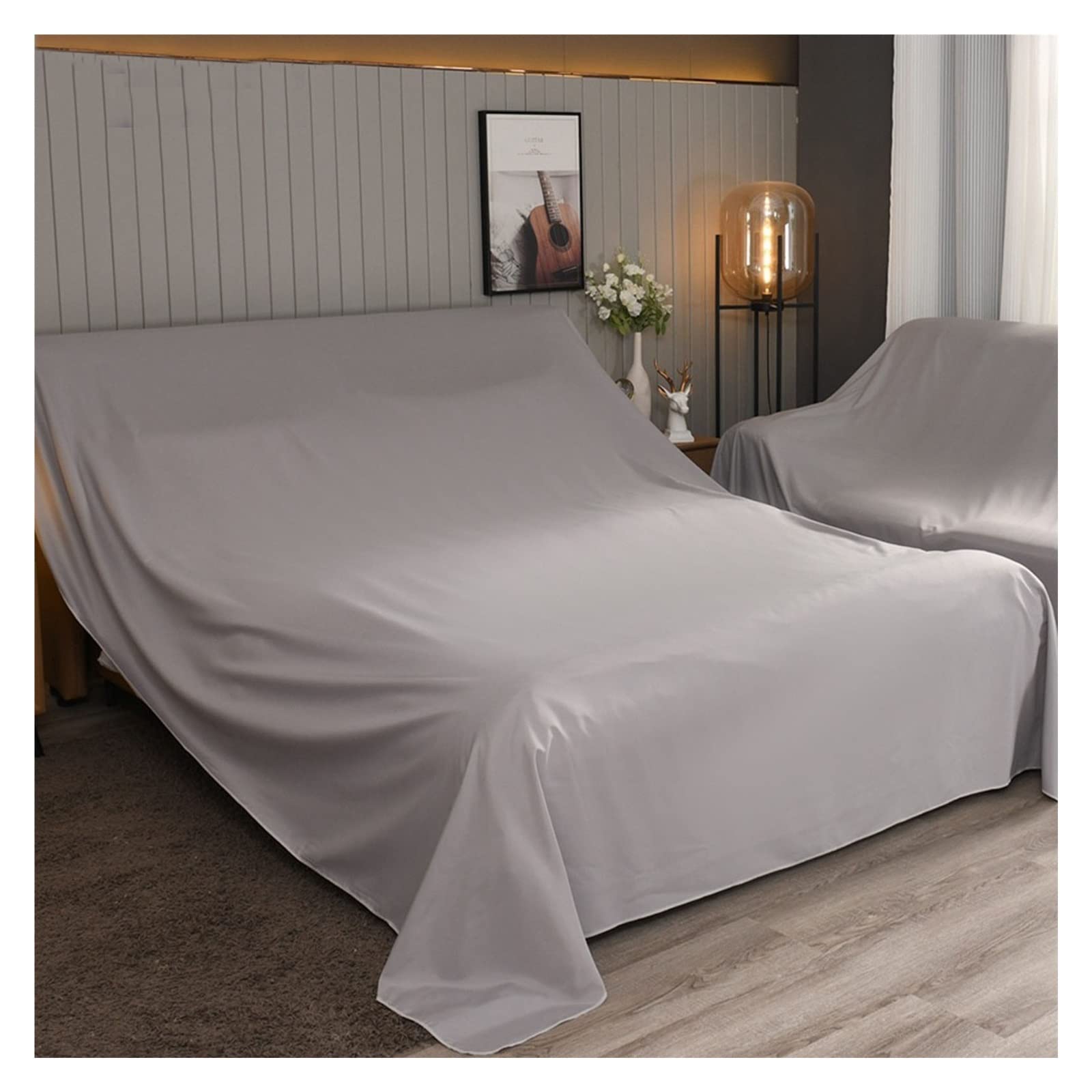 Sectional Sofa Couch Covers Fabric Drop Cloths for 2/3/4 Seat, Extra Large Furniture Dust Cover Bed Sheet Sofa Slipcovers, Universal Furniture Protector Cloth Anti-dust Cover for Bed Table Chair ( Col